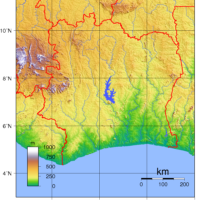 Côte d’Ivoire – topographique