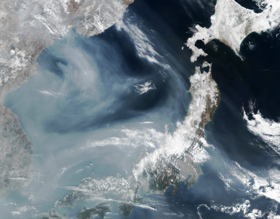 Nuage de pollution au-dessus de la mer du Japon