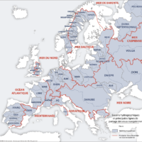 Europe – Bassins hydrographiques et lignes de partage des eaux