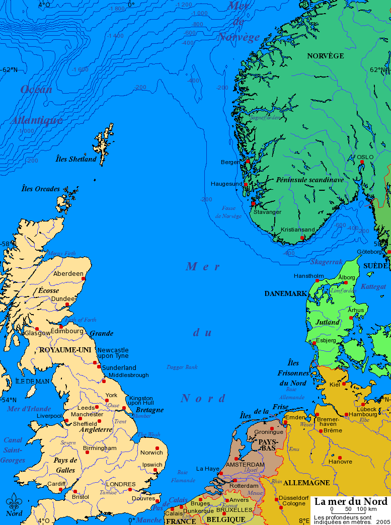 carte du nord de la france mer Europe   Mer du Nord • Map • PopulationData.net
