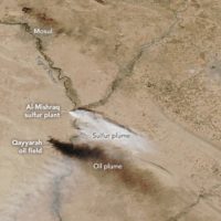 Irak – nuage de dioxyde de soufre : satellite (24 octobre 2016)