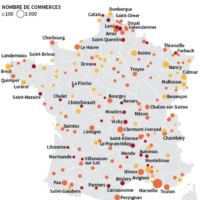 France – vacance commerciale des centres-villes (2015)