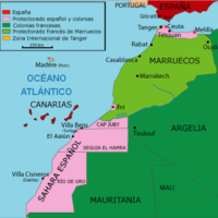 Maroc-Sahara occidental – protectorats français et espagnols