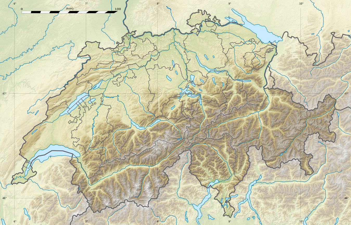 Switzerland - topographic • Map • PopulationData.net
