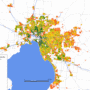 Melbourne – change in population density (1986-2011)