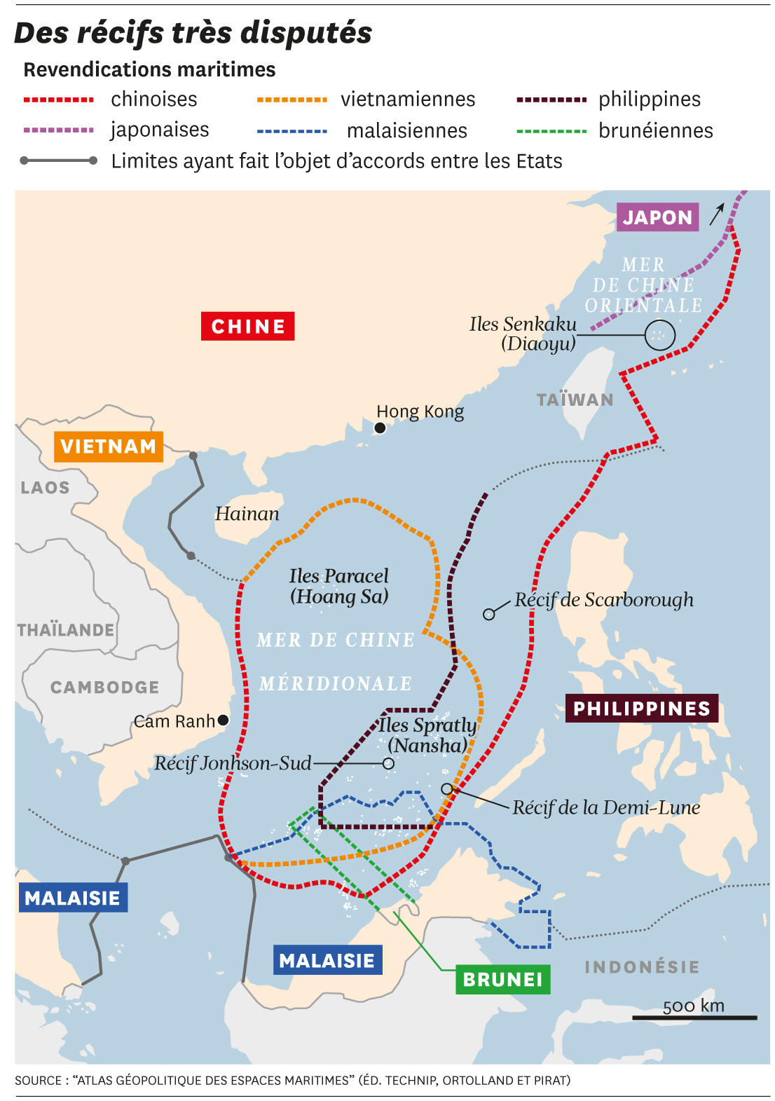 South China Sea - maritime claims • Map • PopulationData.net