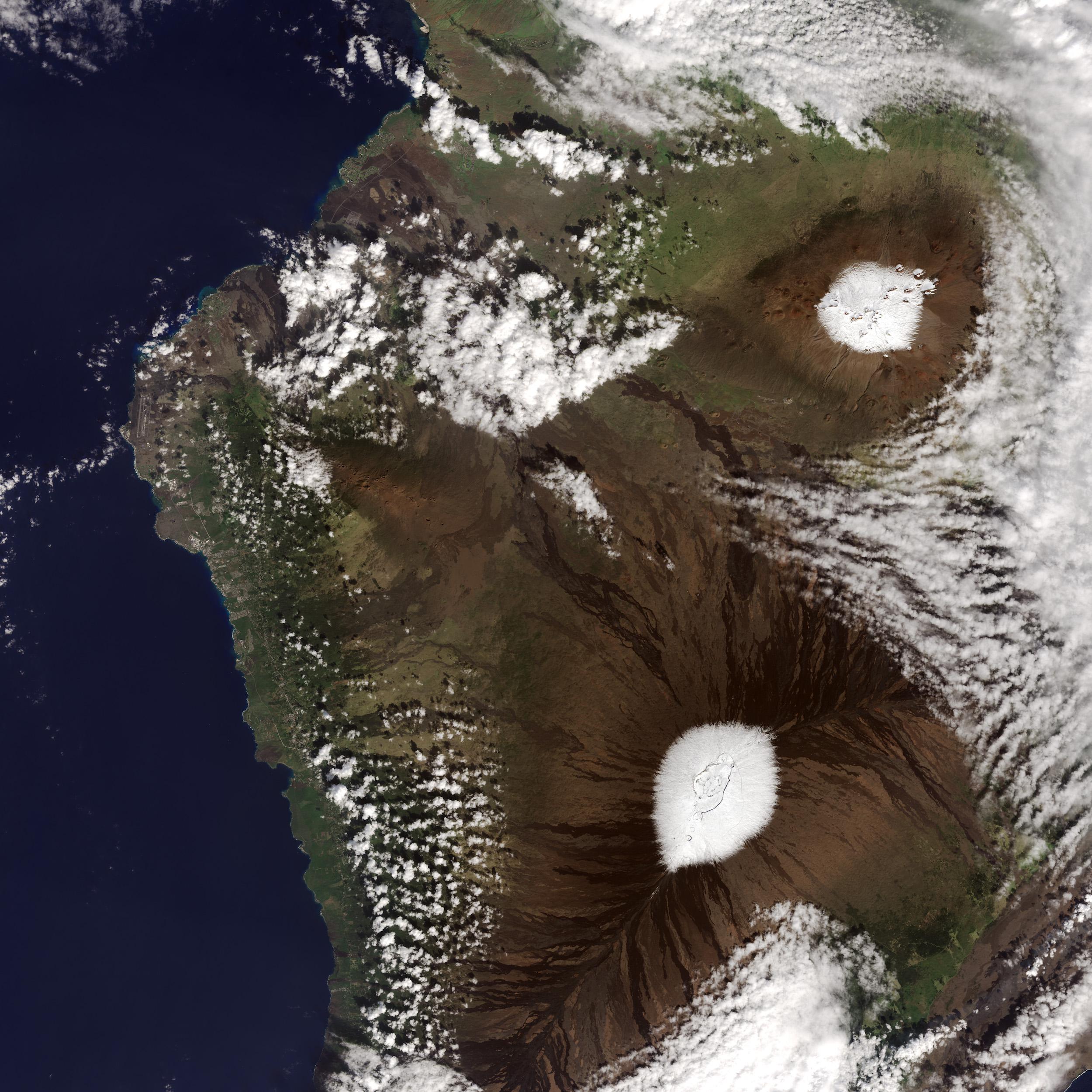 États-Unis - Hawaii : volcans sous la neige