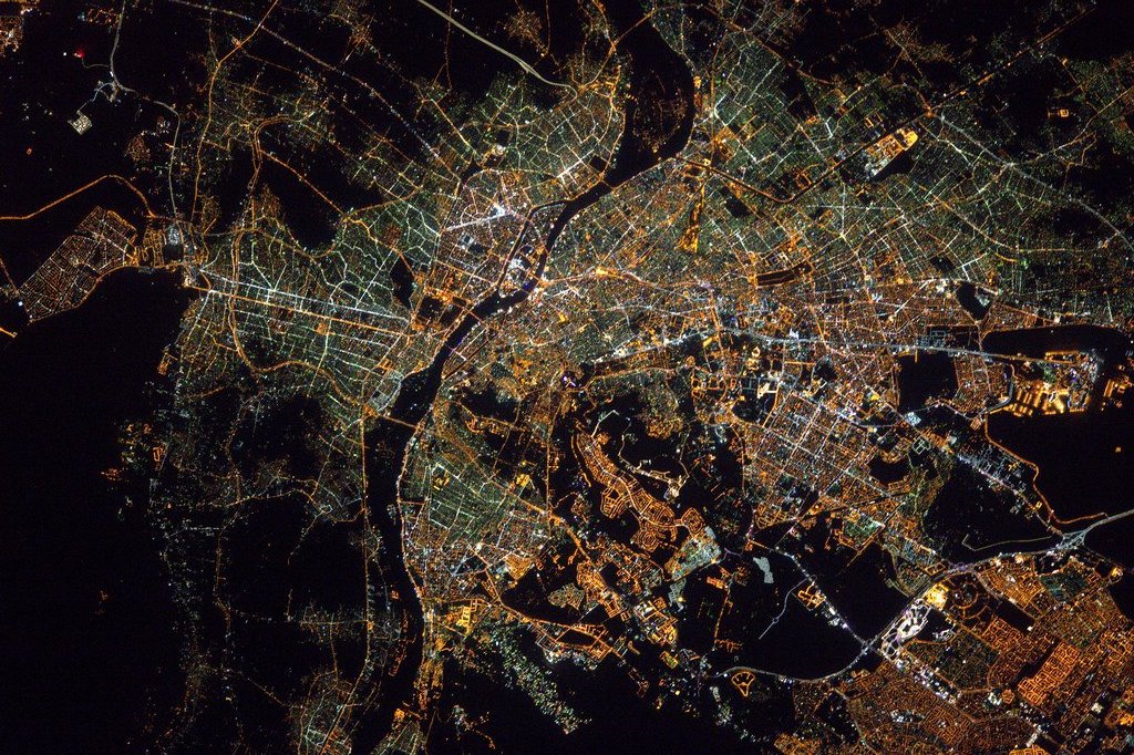 Cairo, Egypt, seen by night from space
