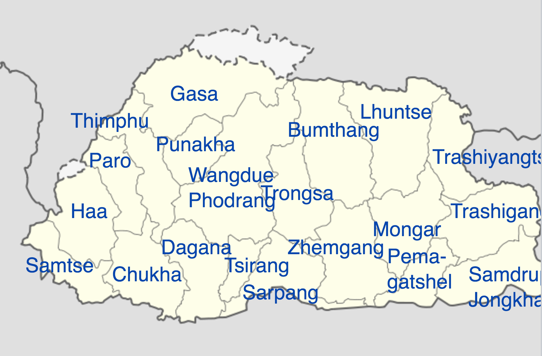 Population Map Of Bhutan