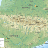 France-Spain – Pyrenees: topographic