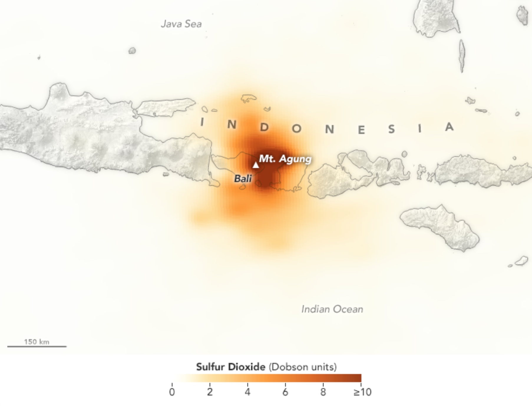 Indonesia - Mount Agung eruption and sulfur dioxide (November 2017)