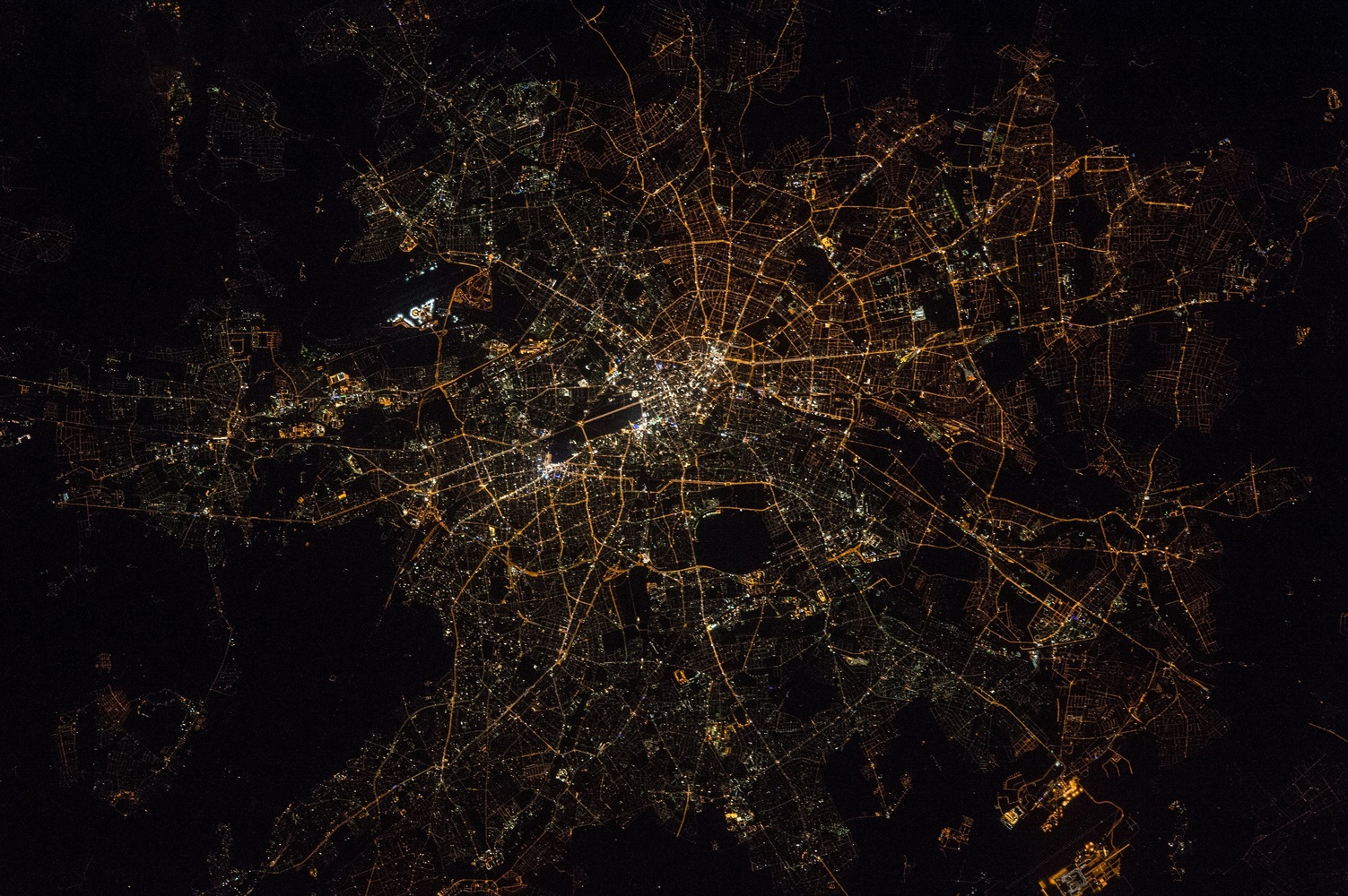 Berlin satellite by night