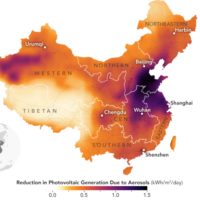 China – Reduction in photovoltaic generation due to aerosols (2003-2014)