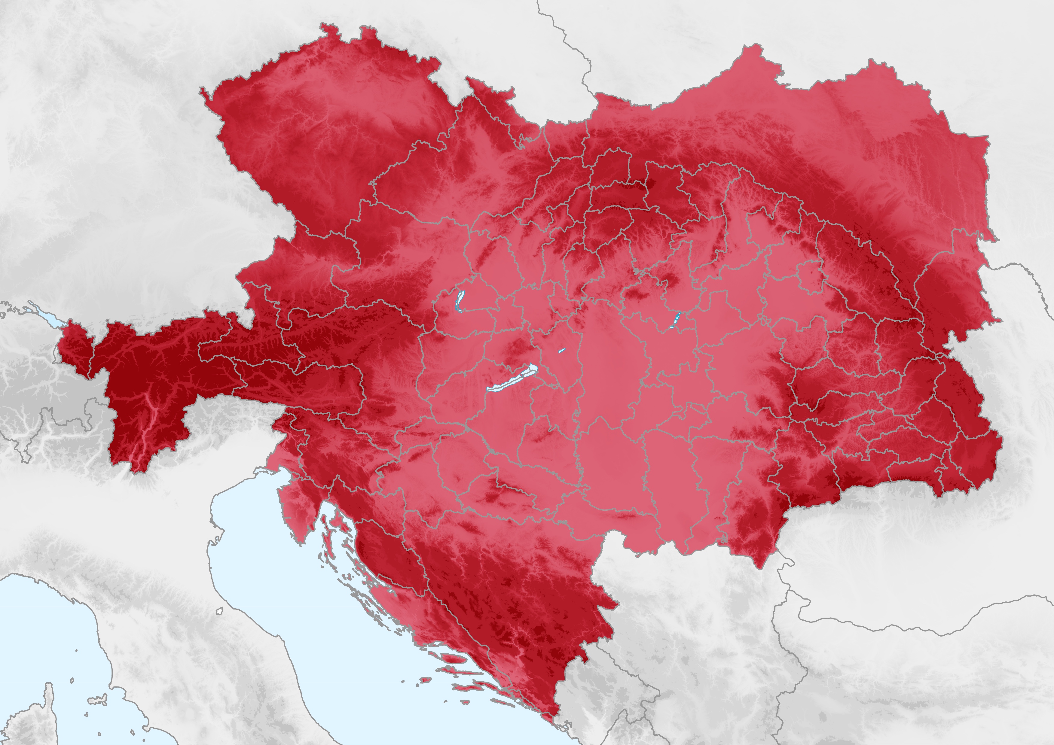 Austria-Hungary (1914) • Map • PopulationData.net