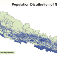 Nepal – population distribution (2001)