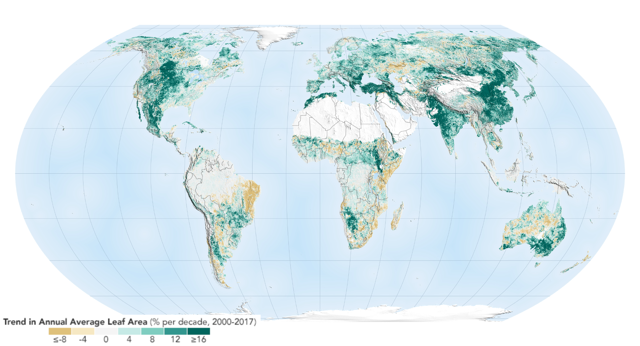 World - Global greening (2000-2017)
