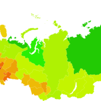 Russia – density of regions (2017)