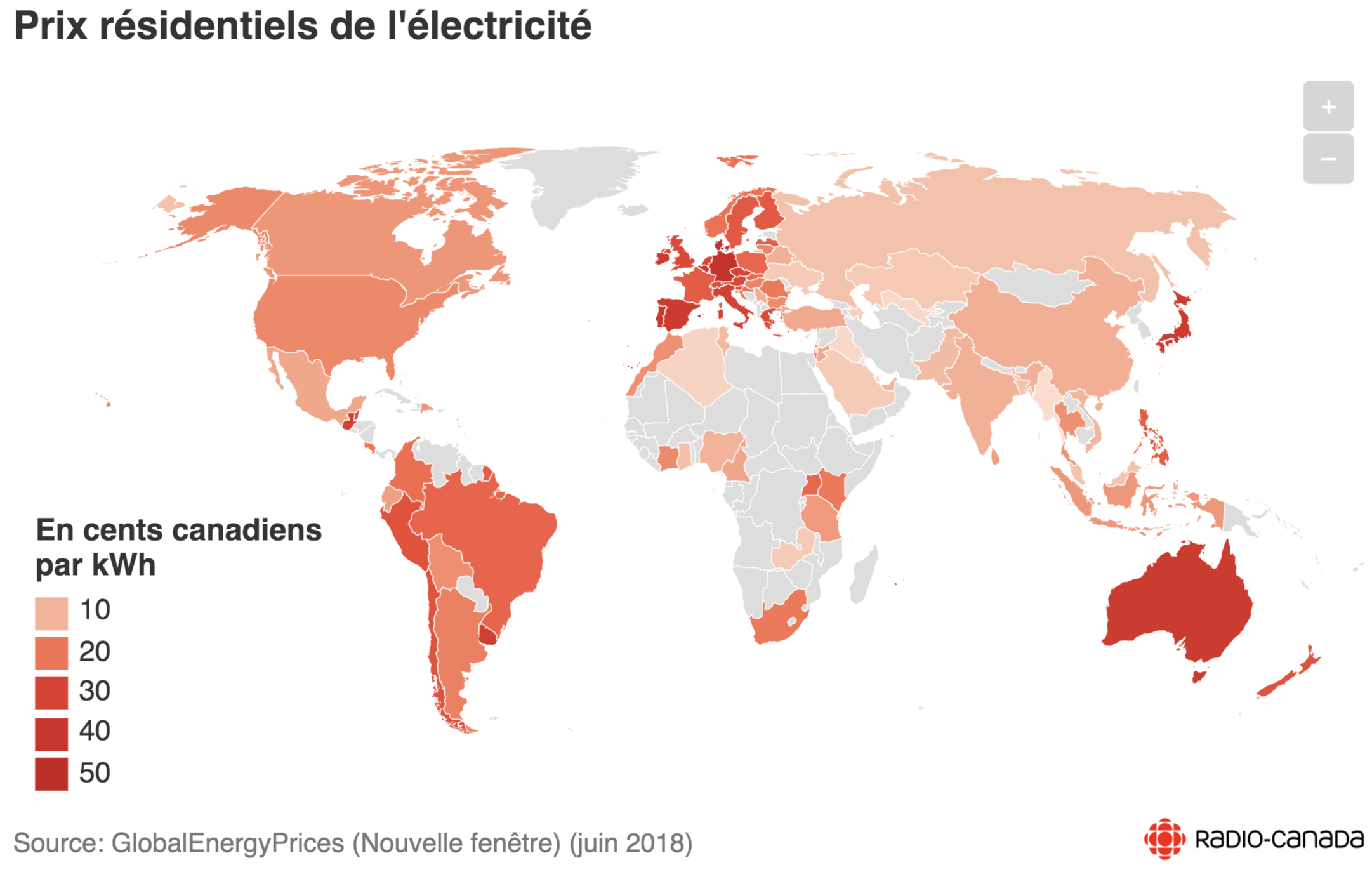 World Electricity Price 2018 