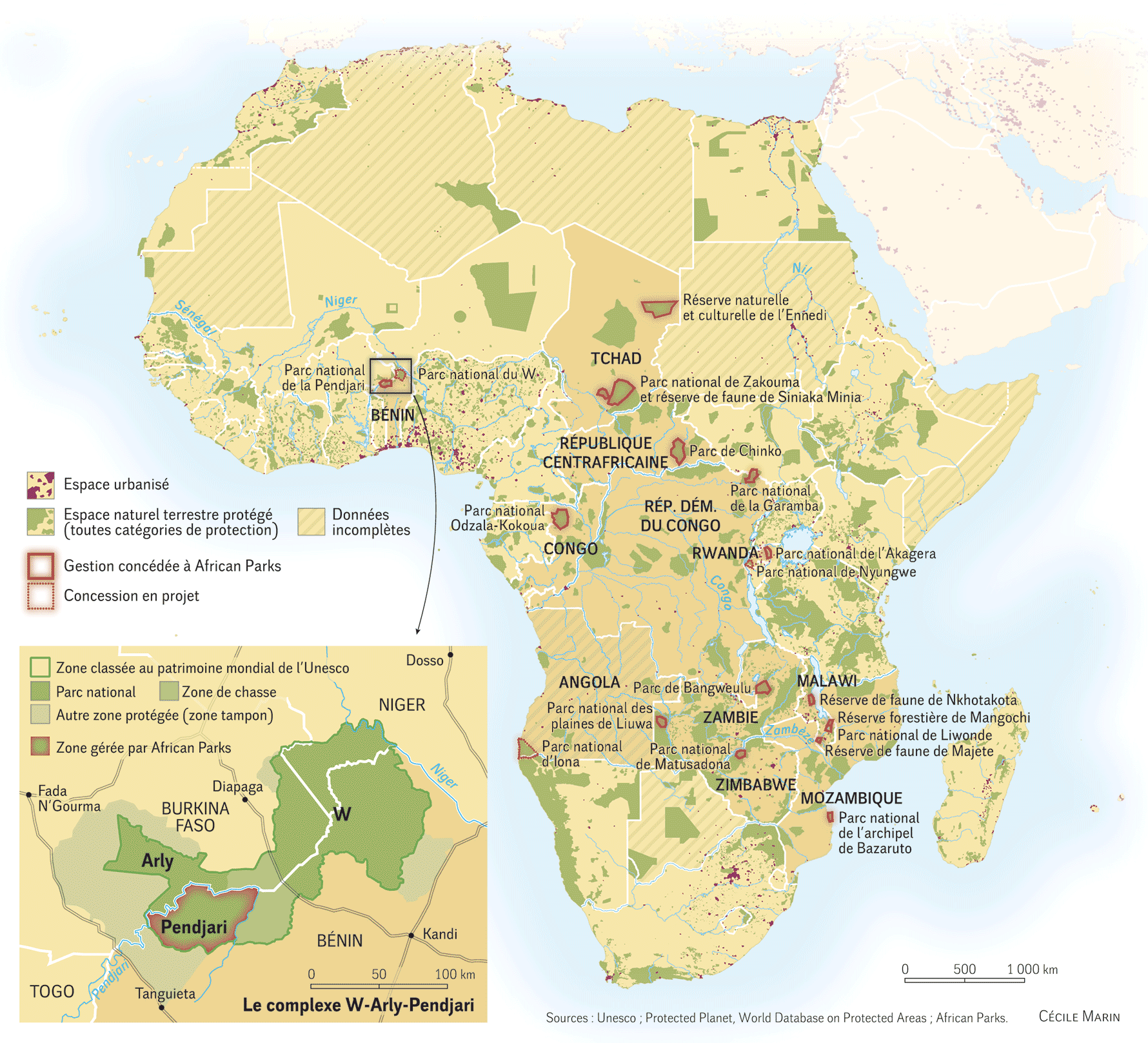 Africa Natural parks • Map •