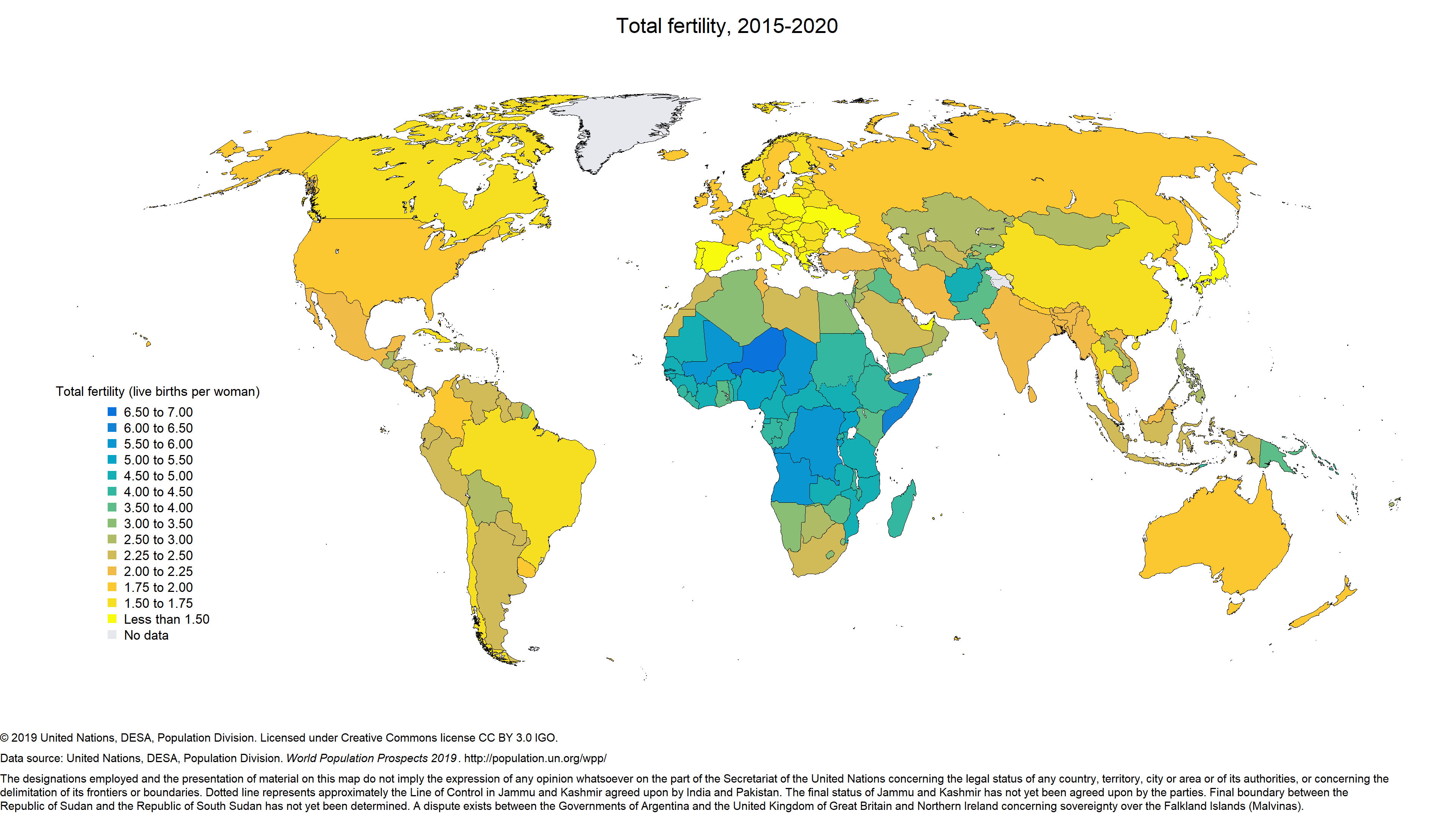 World Fertility 2015 2020 • Map •