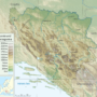 Bosnie-et-Herzégovine – topographique