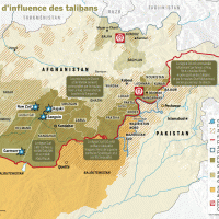 Afghanistan – areas of influence of the Taliban