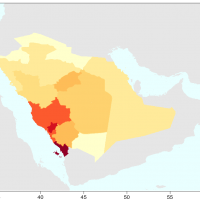 Arabie saoudite – densité (2010)