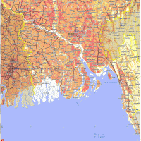 Bangladesh – densité (2007)