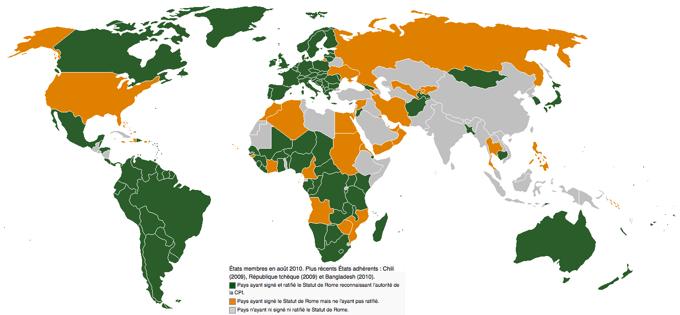 Cour pénale internationale (CPI) - États membres • Map • PopulationData.net