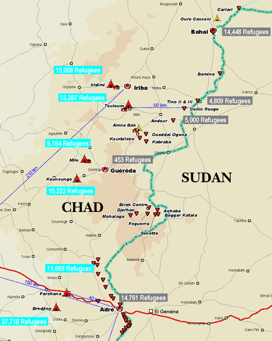 Tchad-Soudan - Darfour : camps de réfugiés