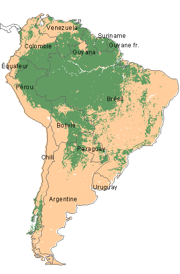 map amerique du sud Amerique Du Sud Forets Map Populationdata Net map amerique du sud