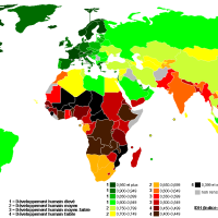 Carte de l’indice de développement humain 2005 (IDH)
