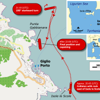 Italie – Giglio : zone du naufrage du Costa Concordia