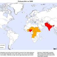 Poliomyélite : carte du monde (2008)