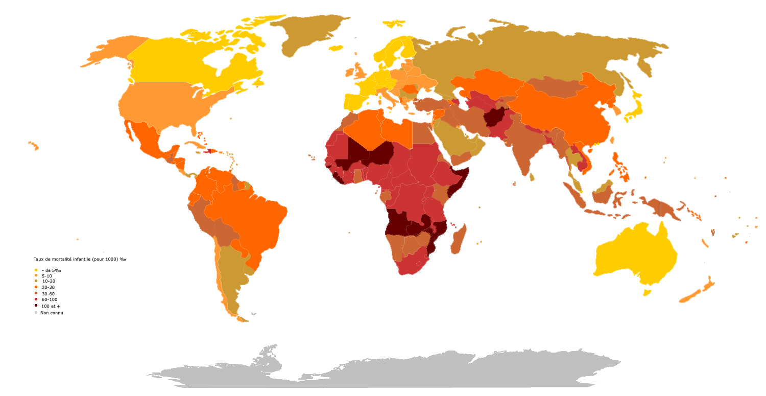 taux de mortalité infantile dans le monde