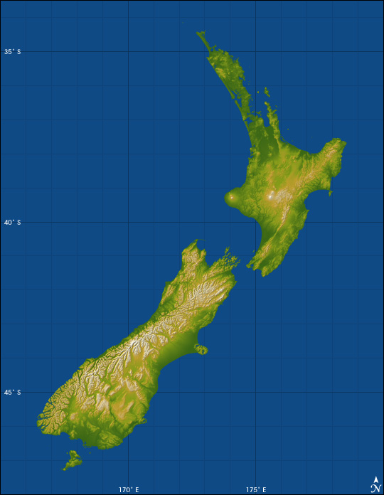 Nouvelle-Zélande - Topographie