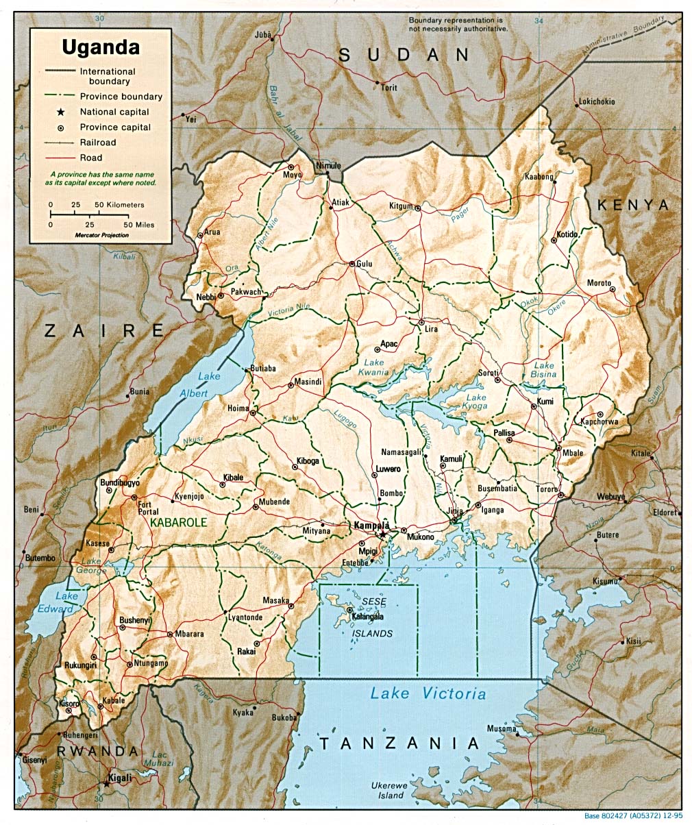 Ouganda - relief • Map • PopulationData.net